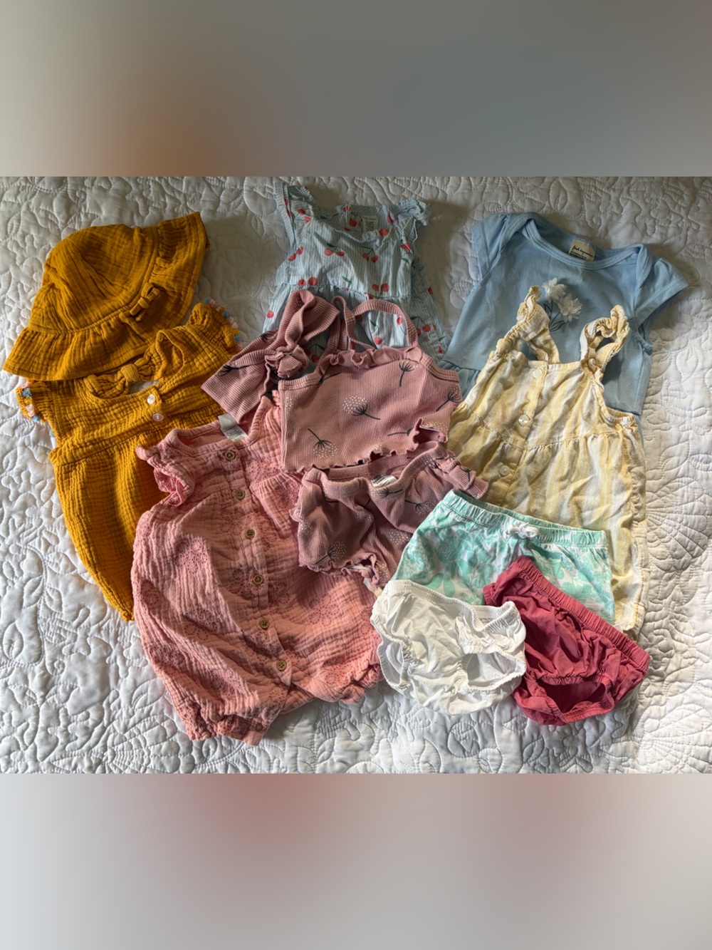 Bundle of 6-9 month girls warm weather clothes